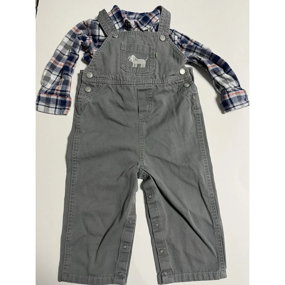 Carters Overalls size 24 months flannel shirt Healthtex brand‎